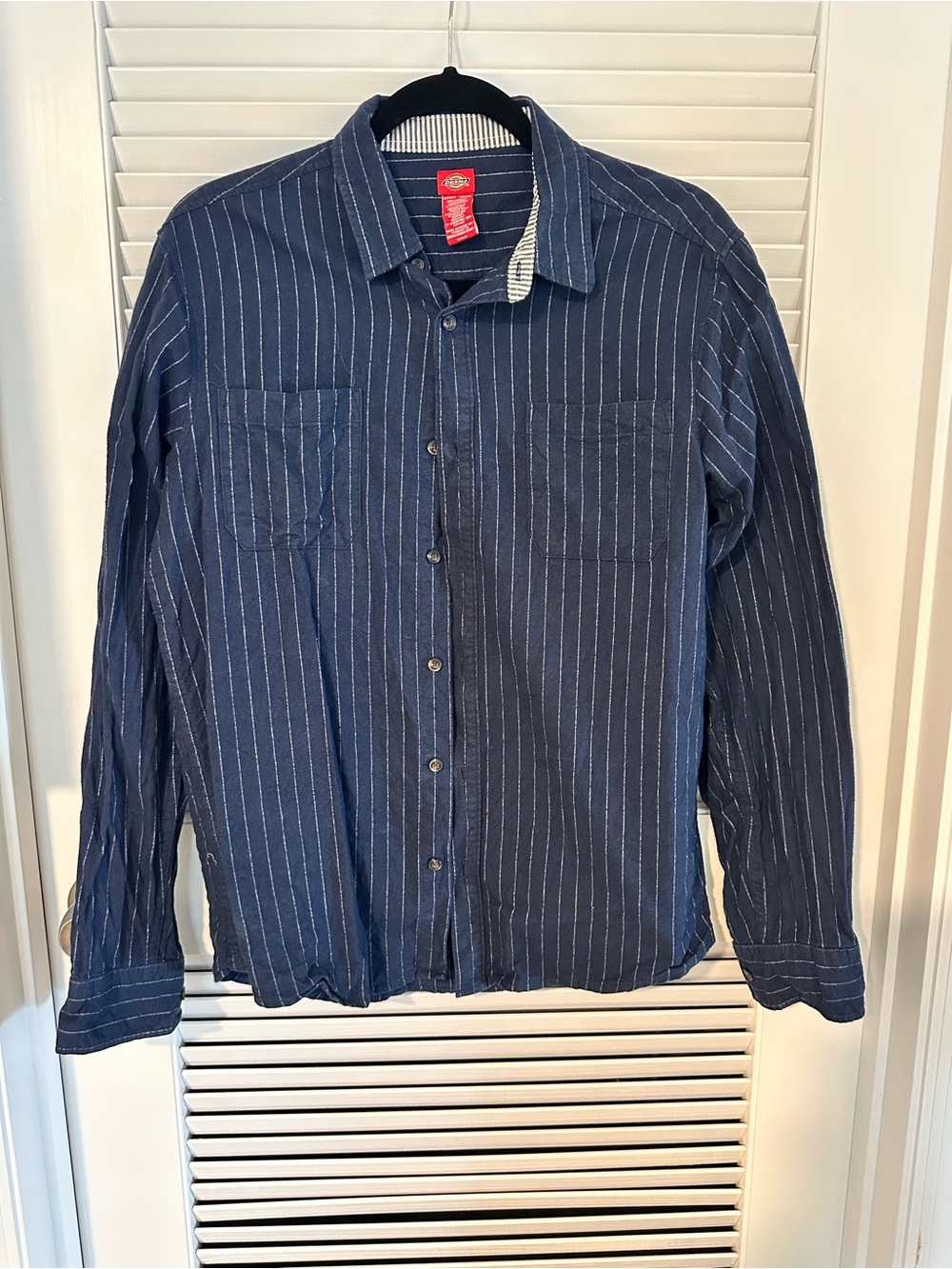 Dickies Navy Pinstripe Casual Button-Down Shirt